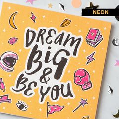 Dream Big Greeting Card for Her - Birthday, Thinking of You, Encouragement, Congratulations