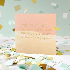 Champagne Birthday Greeting Card