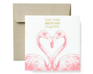 Flamingos Greeting Card for Couple - Engagement, Wedding, Anniversary