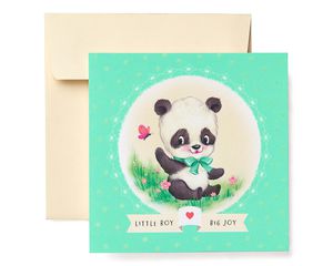 Panda New Baby Boy Congratulations Greeting Card