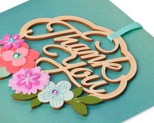Wood WreathThank You Greeting Card 