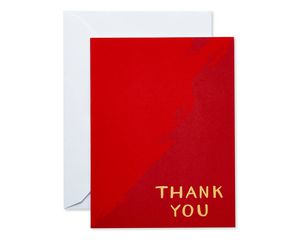 Red and Gold Thank You Blank Note Cards and White Envelopes, 20-Count