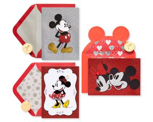 Mickey and Minnie Mouse Blank Card Bundle, 3-Count