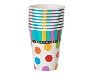 dots & stripes paper cups 8 ct