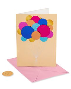 Paillette Balloons Birthday Greeting Card