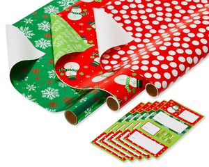 Christmas Wrapping Paper and Gift Tag Variety Set, 69-Count