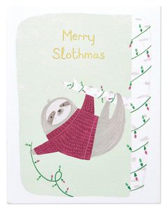 Merry Slothmas Christmas Card 