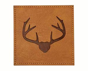 Mud Pie Light Brown Faux Leather Coaster Set