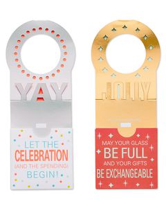 Wine Bottle Collar Gift Card Holders, 2-Count