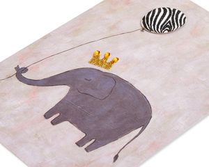 Elephant and Zebra Birthday Greeting Card 
