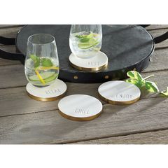 Mud Pie Marble Sentiment Coasters