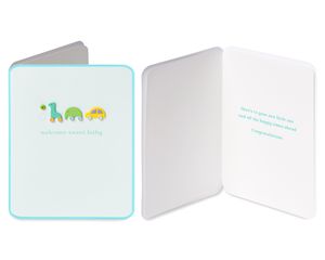 Wood Block and Magic New Baby Cards, 2-Count