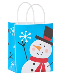 Happy Snowman Small Christmas Gift Bag