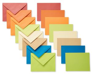 Earth Tone Blank Flat Panel Note Cards and Colored Envelopes, 100-Count