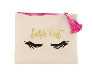 Mud Pie Lash Out Canvas Print Make-Up Case