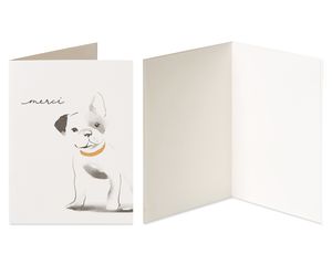 Frenchie Dog and Daisies Thank You Greeting Card Bundle, 2-Count