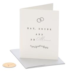 Eat, Drink, Be Married Wedding Greeting Card 