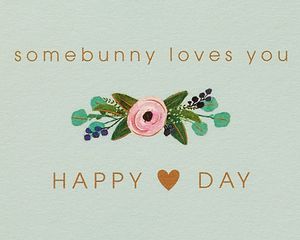 Somebunny Loves You Valentine's Day Greeting Card 