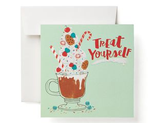 Treat Yourself Money and Gift Card Holder Greeting Card, 6-Count - Christmas, Happy Holidays, Happy New Year, Hanukkah