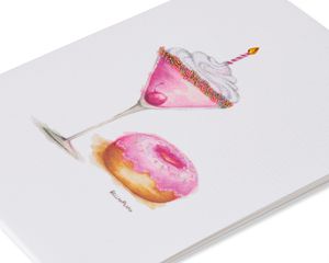 Martini and Donut Birthday Greeting Card