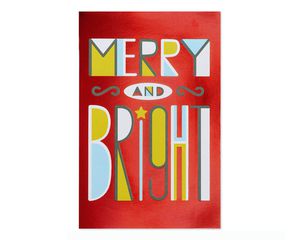 Merry and Bright Christmas Card, 10-Count