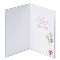 Girl with Balloons Birthday Greeting Card