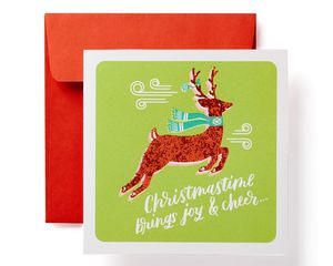 Reindeer Christmas Money and Gift Card Holder Greeting Card