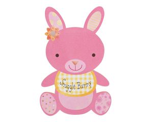 snuggle bunny new baby girl congratulations card with foil