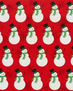 Christmas Wrapping Paper, Snowman with Red Snowflakes 45 sq. ft.
