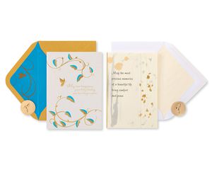 Gold Glitter Sympathy Greeting Card Bundle, 2-Count
