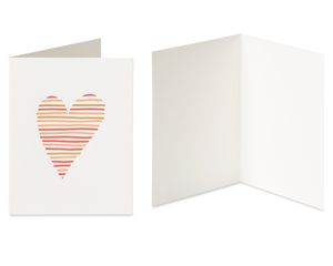 Heart and Peacock Blank Greeting Card Bundle, 2-Count