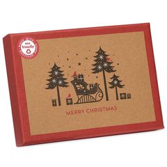 Sleigh Silhouette Holiday Boxed Cards, 16-Count