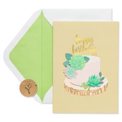 Succulents Birthday Greeting Card