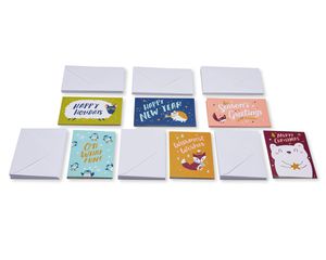 Animals Christmas Greeting Card Bundle with White Envelopes, 48-Count