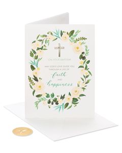Faith and Happiness Baptism Greeting Card