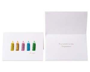 Critters and Bottles New Baby Cards, 2-Count
