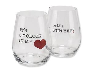 5 o'clock & fun wine glasses (set of 2)