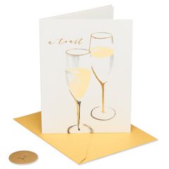 Champagne Toast Wedding Greeting Card 