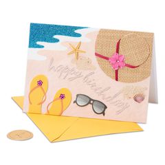 Beach Papyrus Blank Romantic Card
