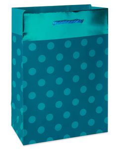 Small Teal Polka Dots with Foil Gift Bag
