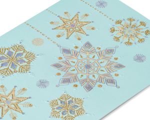 Hanging Glitter Snowflakes Holiday Cards Boxed, 12-Count