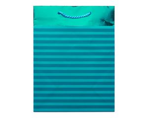 Medium Teal Geometric Pattern with Foil Gift Bag