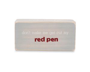 Mud Pie Red Pen Teacher Sentiment Block