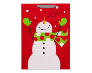 jumbo joyful snowman christmas gift bag