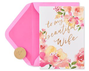 Floral Anniversary Greeting Card for Wife 