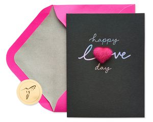 Fluffy Heart Blank Valentine’s Day Greeting Card 