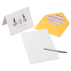 Party Animal Blank Birthday Cards, 20-Count