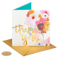 Watercolor Flower Thank You Greeting Card