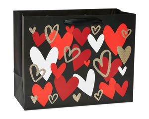Medium Multicolored Hearts Gift Bag