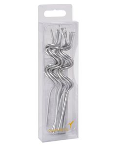 Silver Swirl Birthday Candles, 12- Count